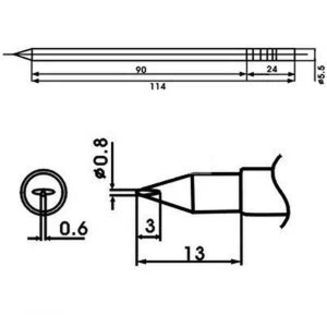 Aoyue LF-08LD lodēšanas uzgalis ar iebūvētu rezistoru lodēšanas stacijām