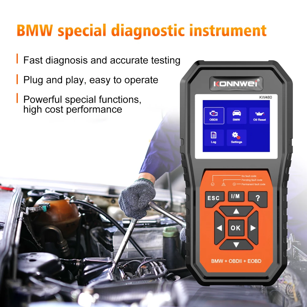 BMW diagnostikas skeneris Konnwei KW480 - OBD2 rīks BMW