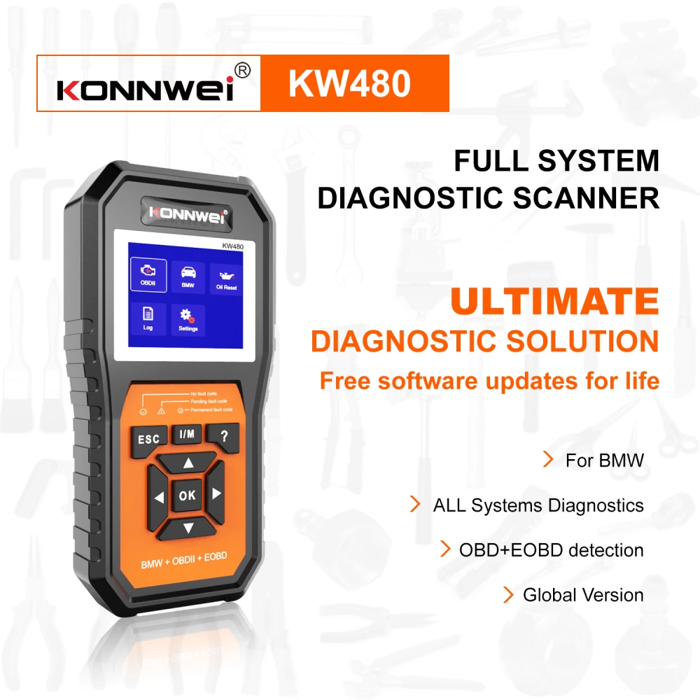 BMW diagnostikas skeneris Konnwei KW480 - OBD2 rīks BMW