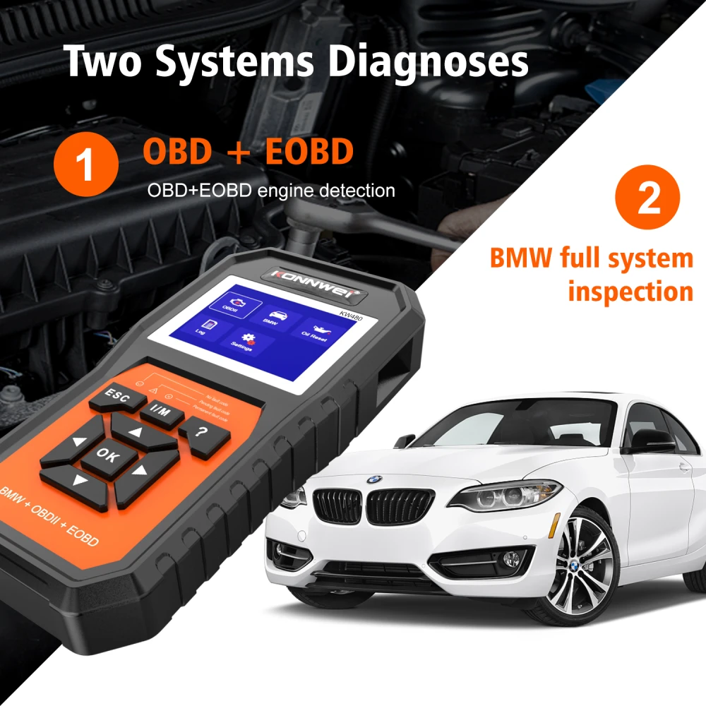 BMW diagnostikas skeneris Konnwei KW480 - OBD2 rīks BMW