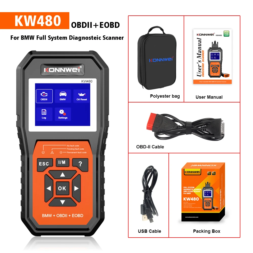 BMW diagnostikas skeneris Konnwei KW480 - OBD2 rīks BMW