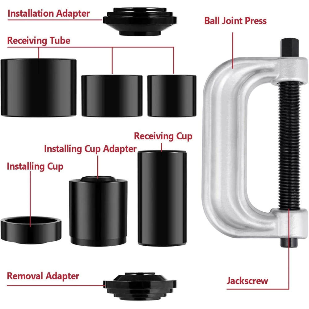 10 daļu lodbalstu un silentbloku izspiedēja un uzstādītāja komplekts 4x4 apvidus auto
