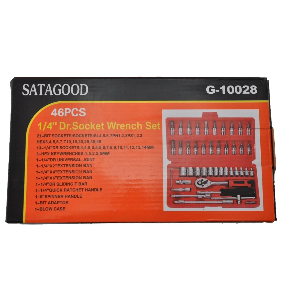 1/4 sešstūra uzgaļu komplekts 46 gab. TSX TOOL auto un DIY