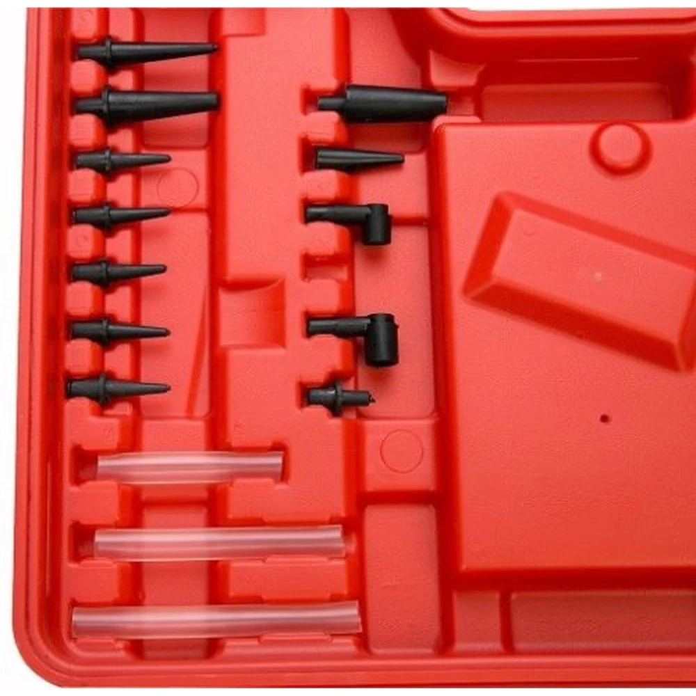 Herramientas del set vacuómetro sangrador de frenos con manómetro y vasos para líquidos