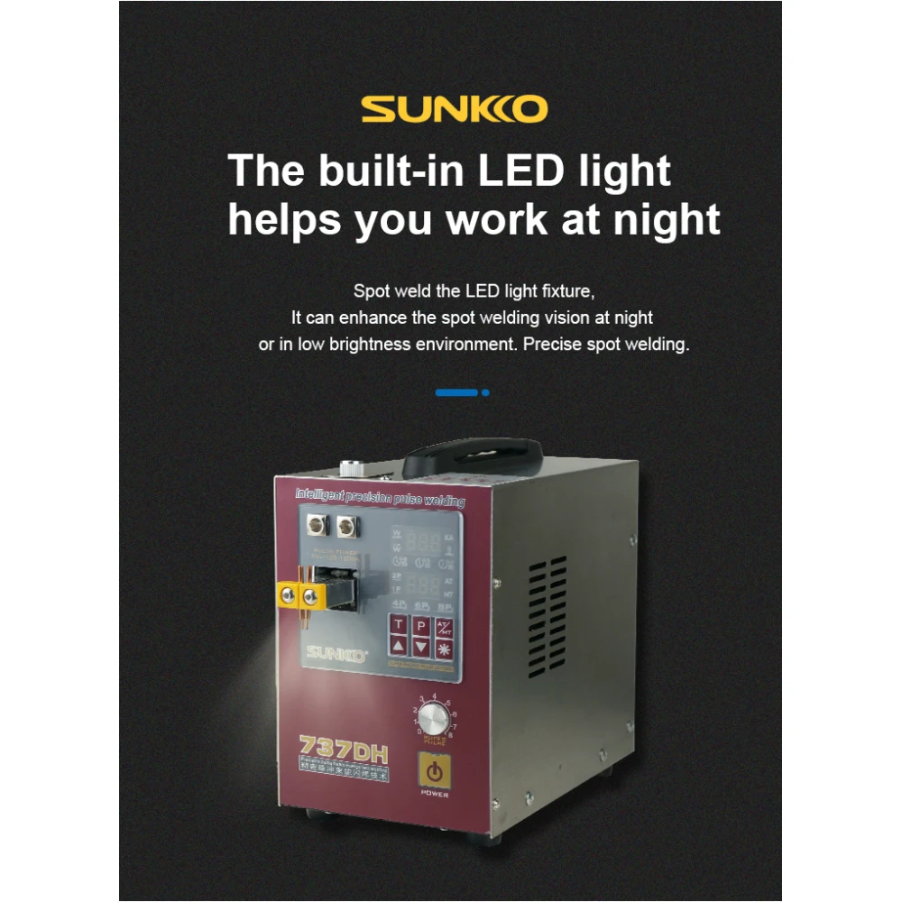 Sunkko 737DH punktmetināšanas aparāts litija bateriju montāžai 18650 14500 21700