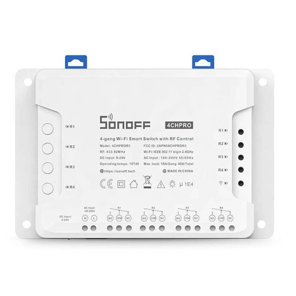 Sonoff 4CH Pro R3 WiFi slēdzis 4 kanāliem domotikai
