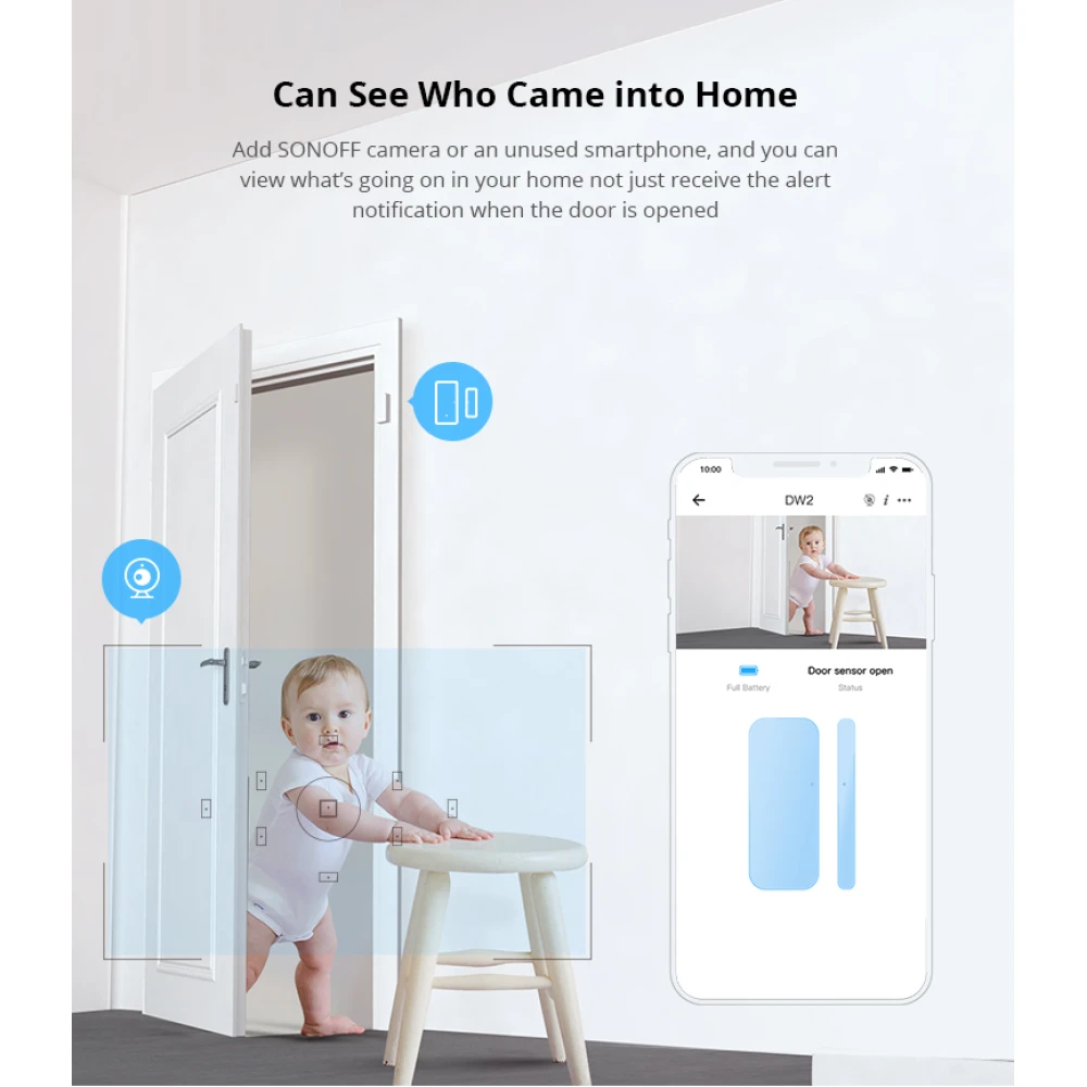 SONOFF SDW2 WiFi bezvadu durvju un logu atvēršanas sensors