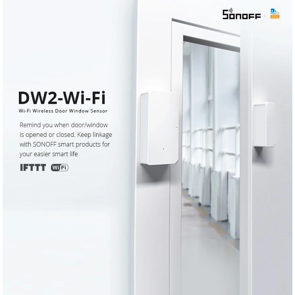 SONOFF SDW2 WiFi bezvadu durvju un logu atvēršanas sensors