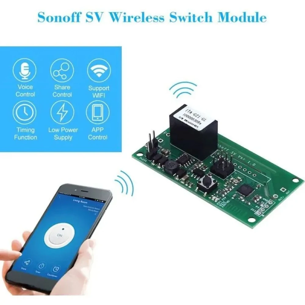 SONOFF SV bezvadu WiFi slēdzis drošam spriegumam mājas automatizācijai