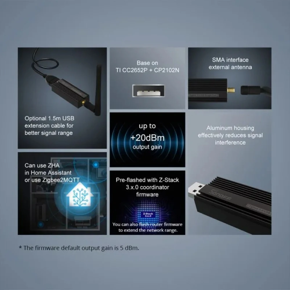Detalle del conector USB 3.0 Plus del SONOFF ZBDongle-P