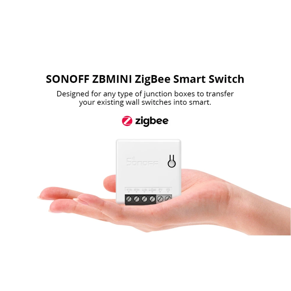 SONOFF ZBMINI ZigBee viedais mini slēdzis 2 virzienu apgaismojumam