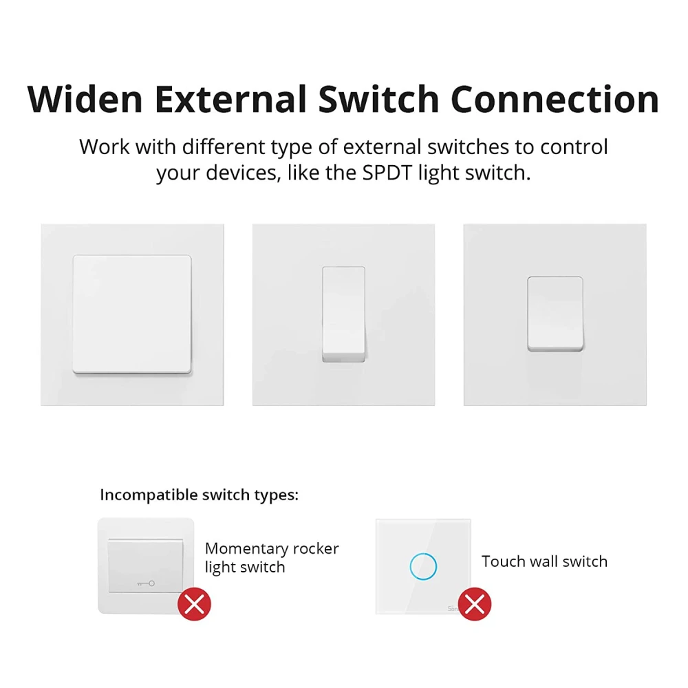 SONOFF ZBMINI ZigBee viedais mini slēdzis 2 virzienu apgaismojumam