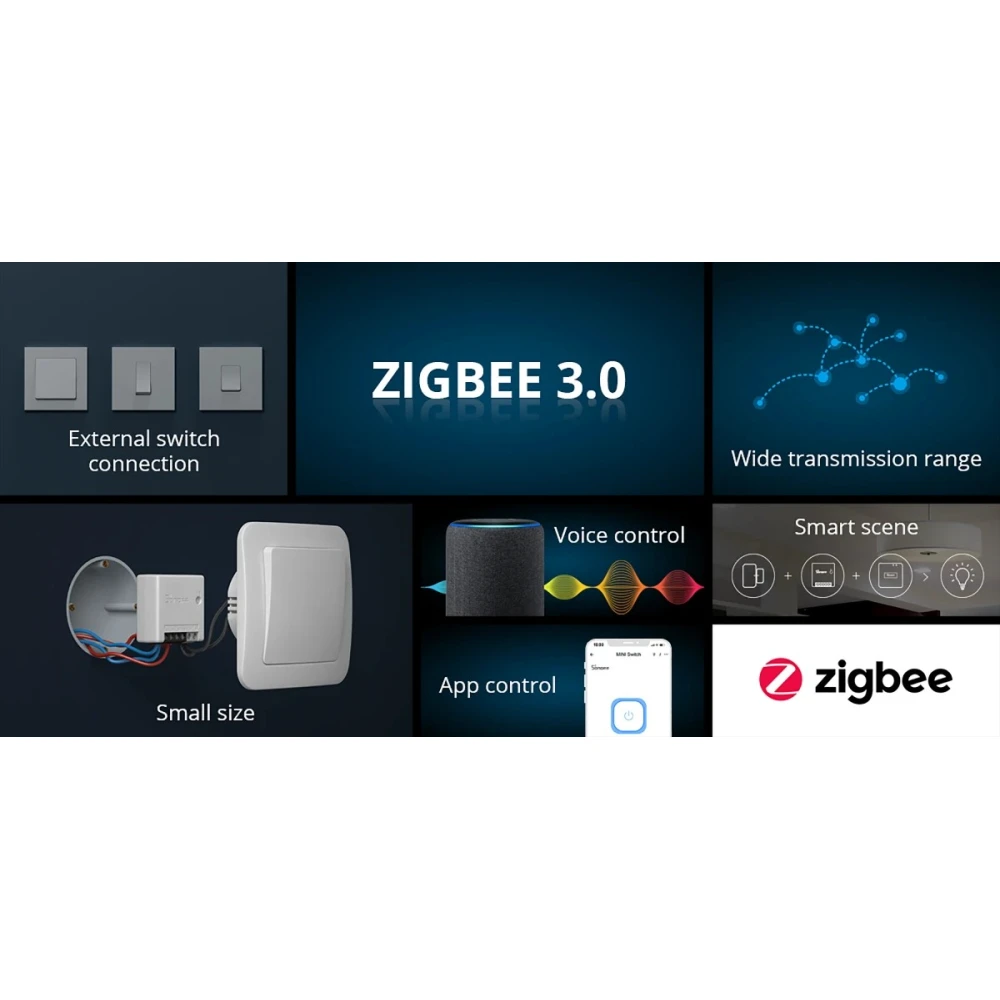 SONOFF ZBMINI ZigBee viedais mini slēdzis 2 virzienu apgaismojumam