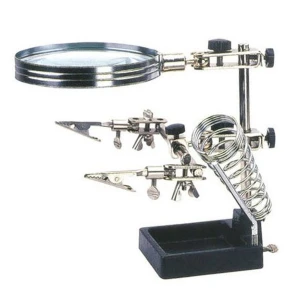 Lodēšanas palielināmais statīvs elektronikai ar brīvām rokām