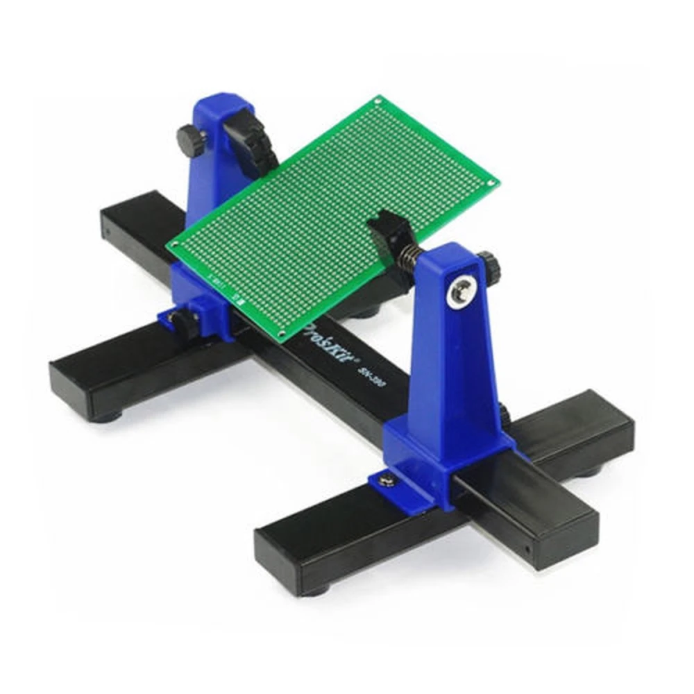 Vista frontal del soporte ajustable para placas PCB Pro'sKit SN-390