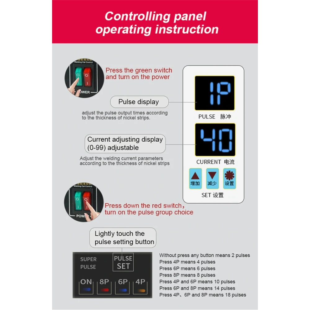 SUNKKO 738AL: punktmetināšanas iekārta 18650 litija baterijām