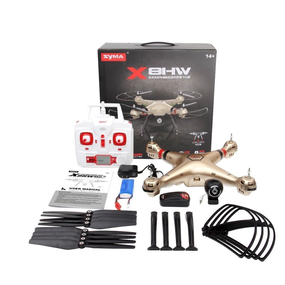Syma X8hw drons kvadrokopters FPV ar HD Wi‑Fi kameru