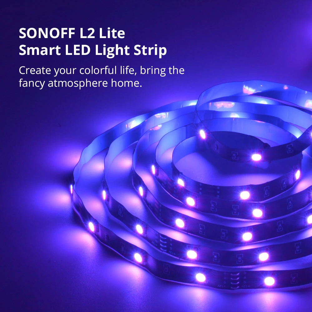 SONOFF L2 Lite WiFi viedā LED lente 5 metri ar pulti un lietotni