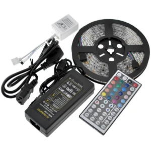 RGB LED lente 5m 300 LED SMD 5050 ar pulti 44 taustiņi 12V