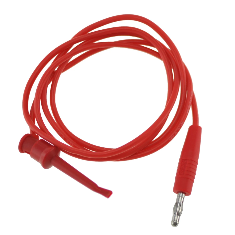 Tl22080 Testa kabelis ar āķi un banana savienojumu 1 m 16AWG sarkans Satkit