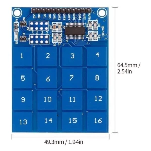 TTP229 16 kanālu kapacitatīvais skārienmodulis Arduino