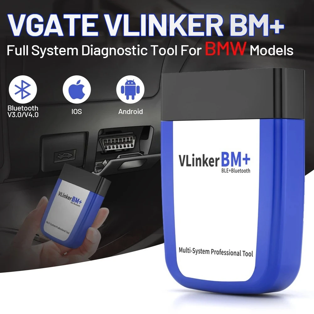 Vgate vLinker BM+ OBD2 Bluetooth skeneris BMW un MINI
