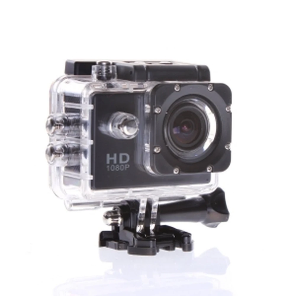 Lēta zemūdens action kamera 12MP HD 1080p platleņķa ar piederumiem