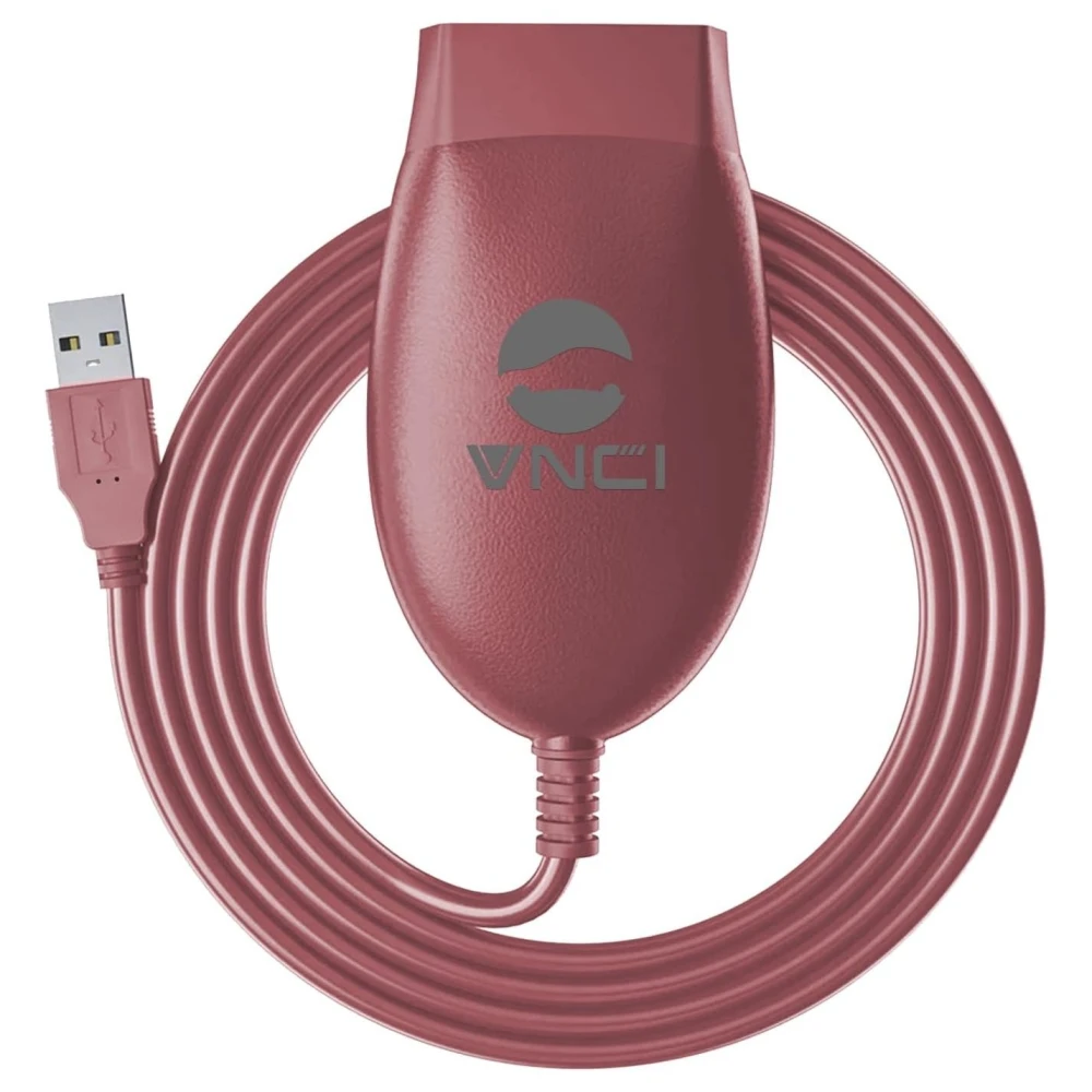 Cable VNCI J2534 Nano en uso para diagnóstico automotriz