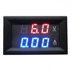 Sarkans iebūvējams digitālais voltmetrs un ampērmetrs 4.5-100V 0-10 A